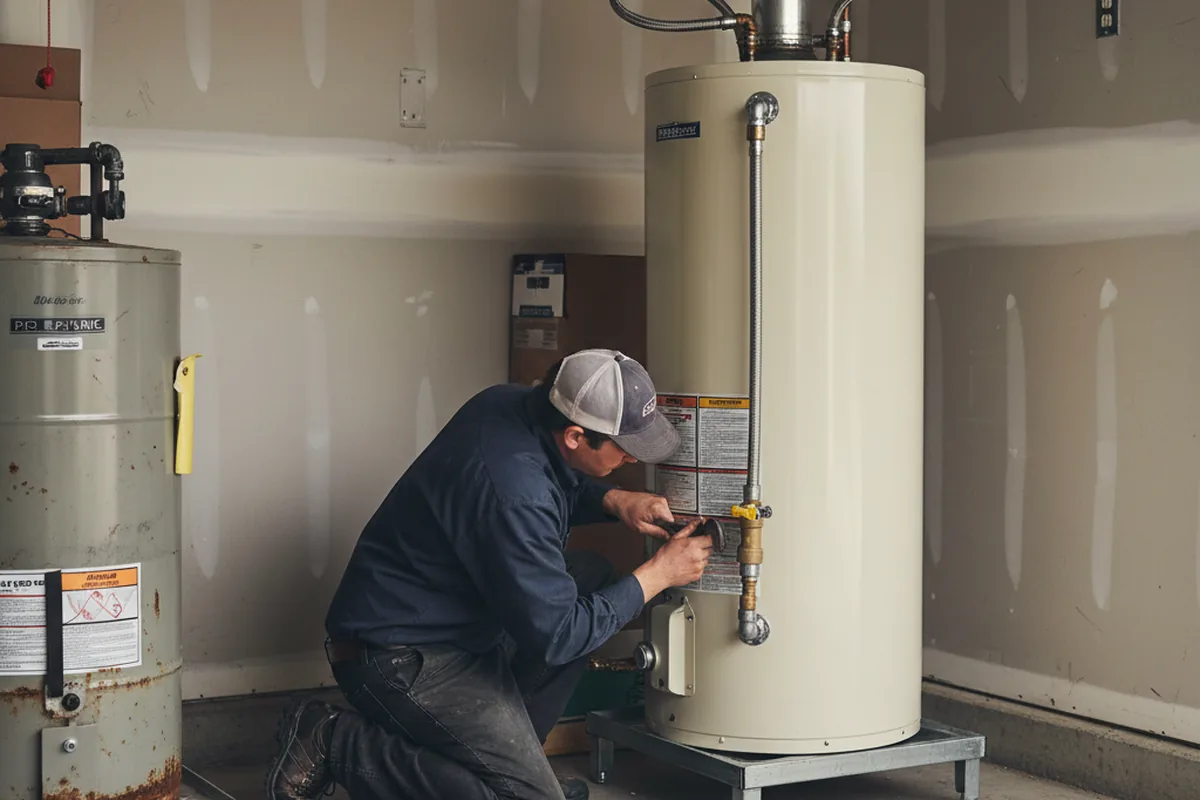 Water heater and shutoff valve replacement in Puryear