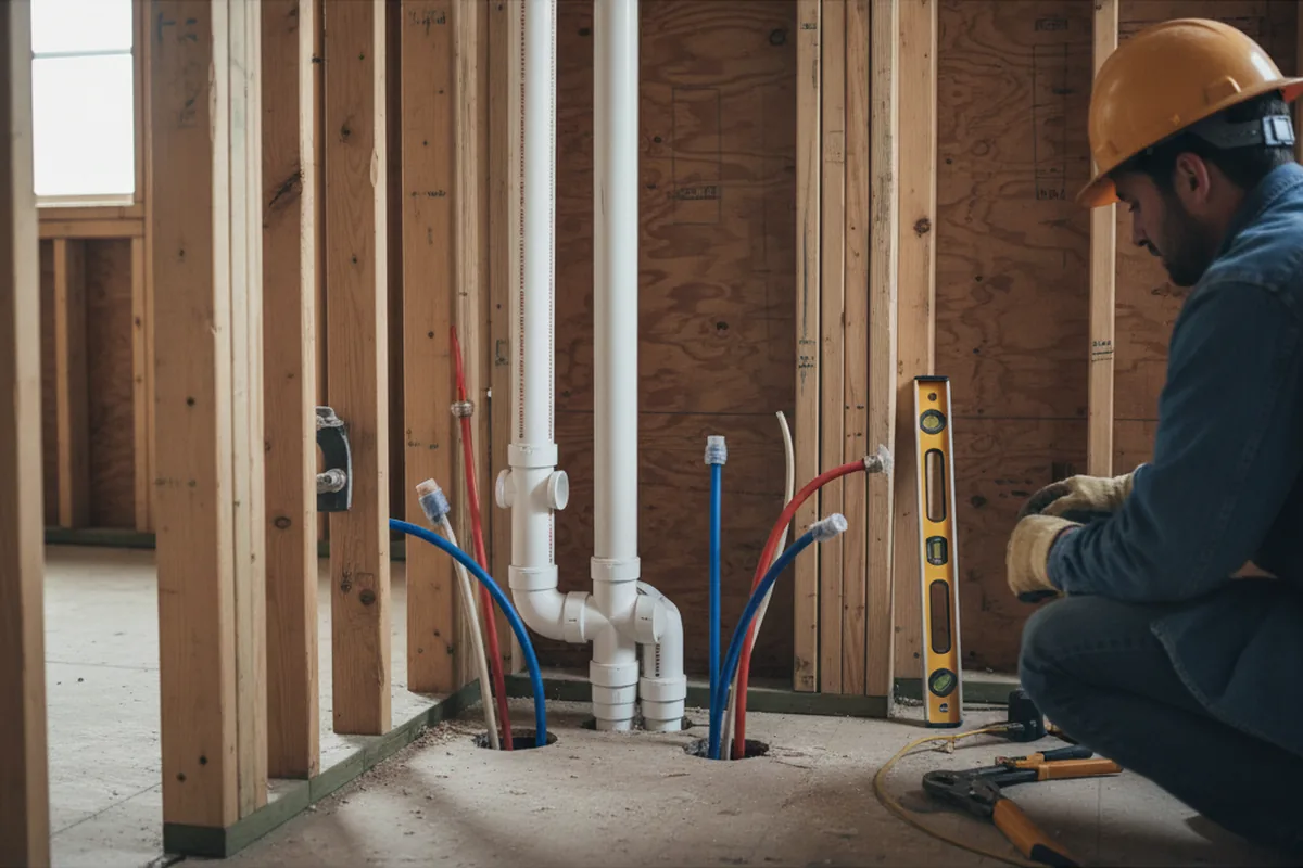 Drain and supply rough-in during Garbage Disposal Repair in Puryear