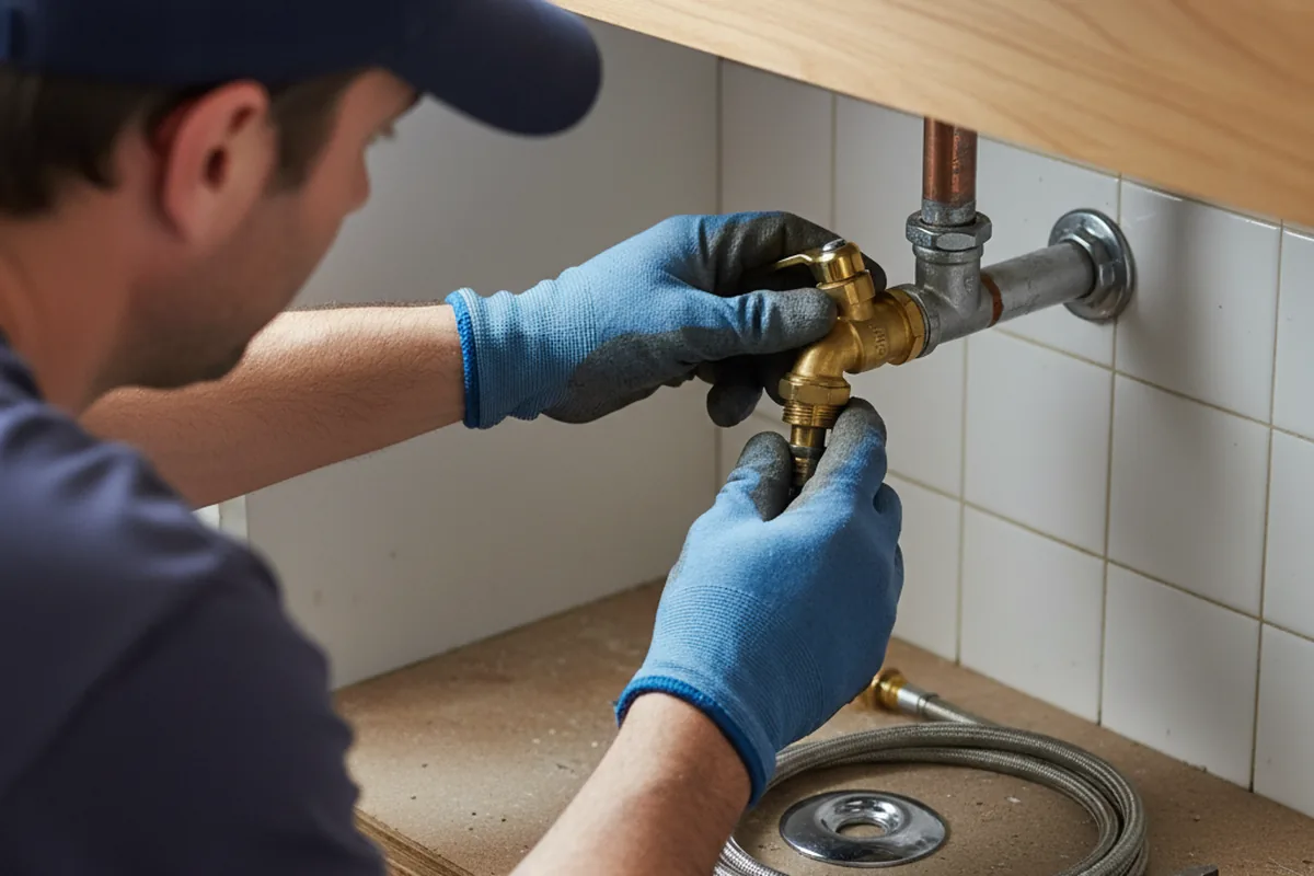 Shutoff valve and fitting work during Emergency Plumbing in Puryear